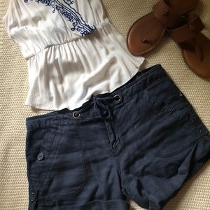 Sanctuary Navy Blue Linen Shorts size 28